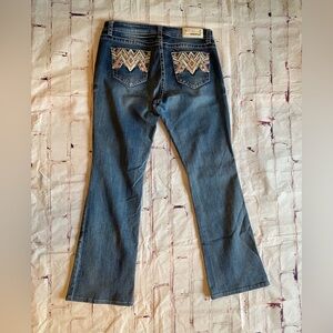 Grace in LA Embellished Aztec Pocket Bootcut Jeans Western Cowgirl Size 31